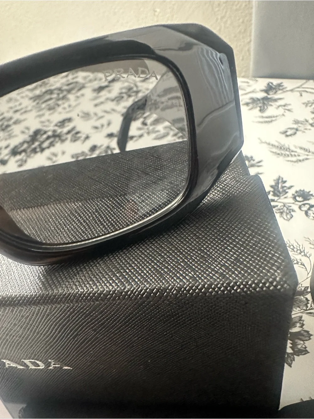 Prada Black Men’s Wraparound Sunglasses